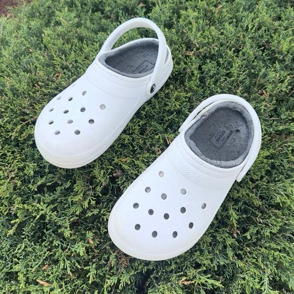 Crocs‎ Classic Lined Clogs White Unisex Size M8 W10 Sandals - Picture 4 of 11